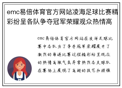 emc易倍体育官方网站凌海足球比赛精彩纷呈各队争夺冠军荣耀观众热情高涨