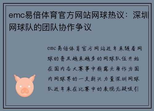 emc易倍体育官方网站网球热议：深圳网球队的团队协作争议